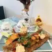 L'escabelle - Brochette de Saint-Jacques, Coulis d’étrilles, Espuma de Chorizo